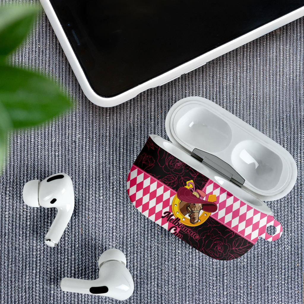 Melbourne Cup Australia AirPods Case Diamond Horse Racing Silks Inspired Pink