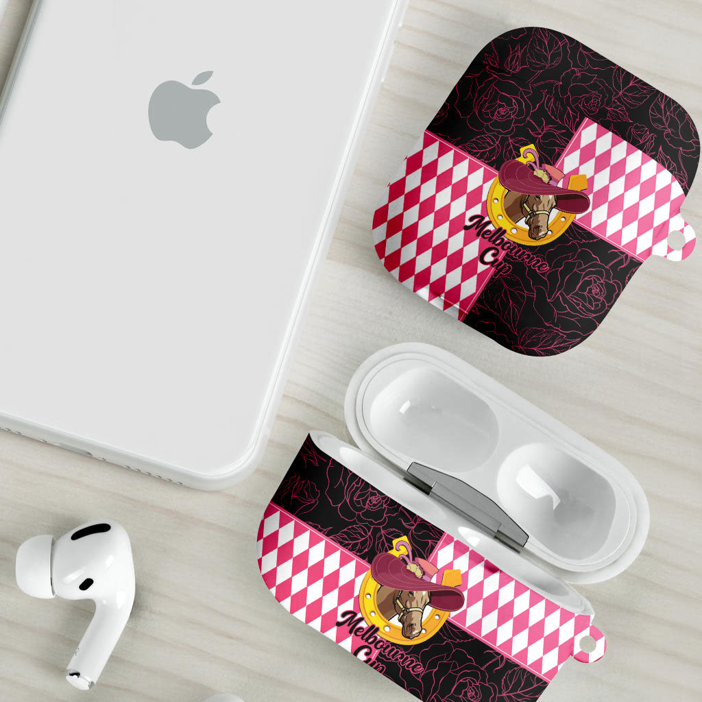 Melbourne Cup Australia AirPods Case Diamond Horse Racing Silks Inspired Pink