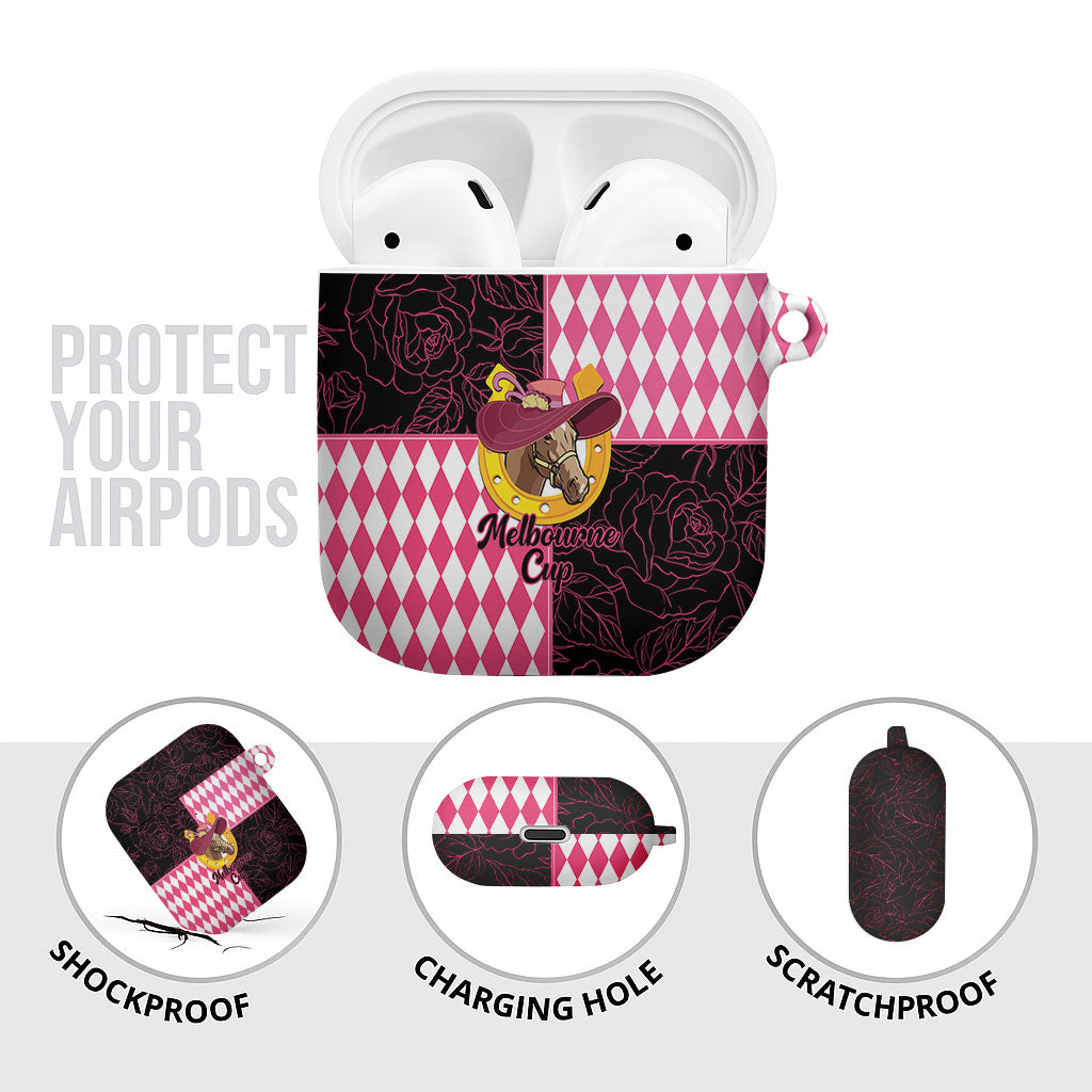 Melbourne Cup Australia AirPods Case Diamond Horse Racing Silks Inspired Pink