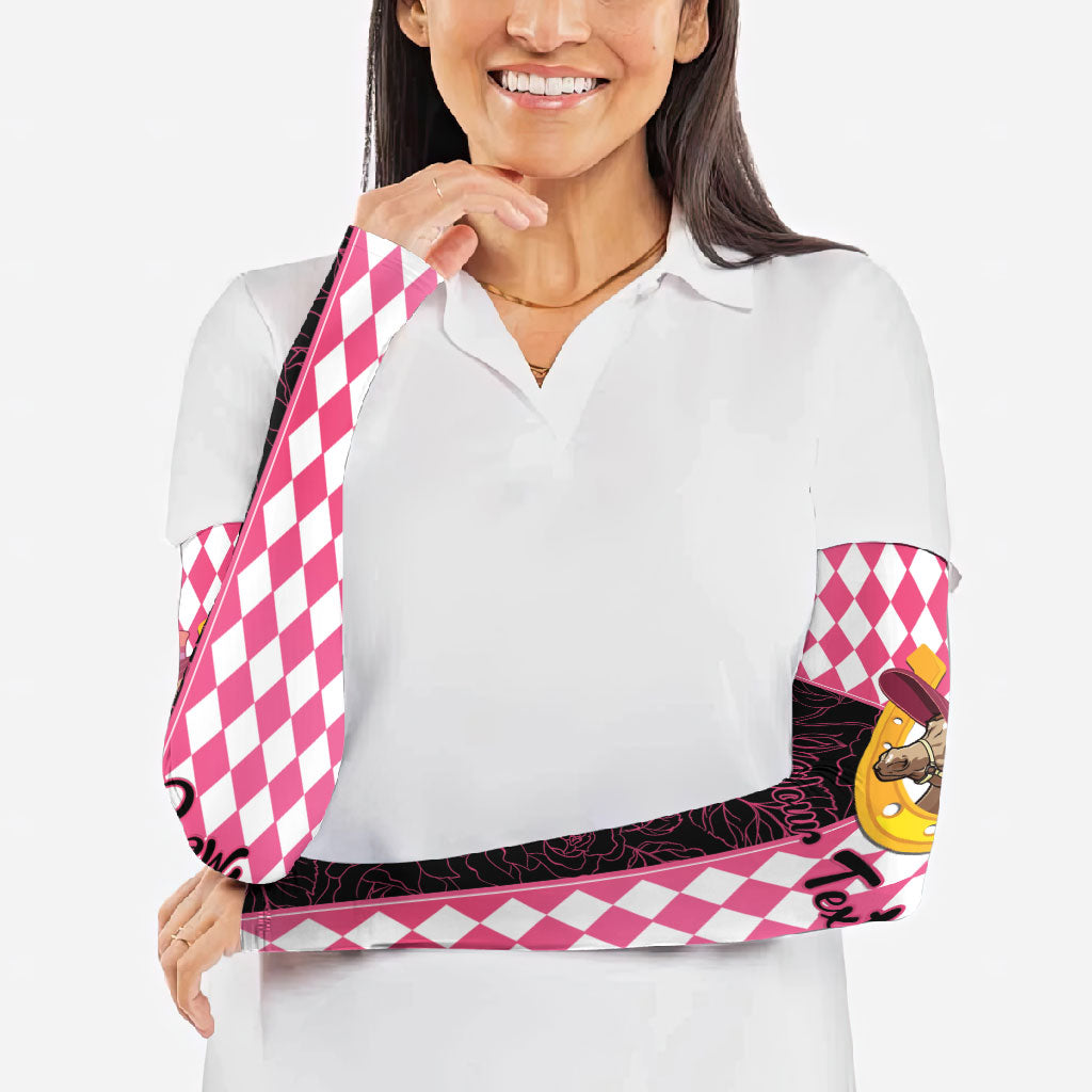 Personalised Melbourne Cup Australia Arm Sleeves Diamond Horse Racing Silks Inspired Pink