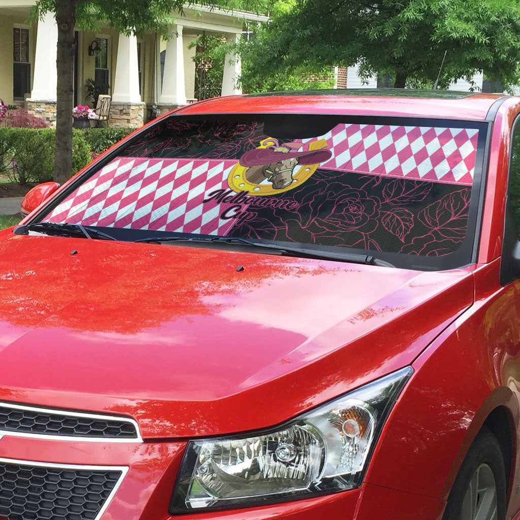 Melbourne Cup Australia Auto Sun Shade Diamond Horse Racing Silks Inspired Pink