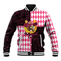 Personalised Melbourne Cup Australia Baseball Jacket Diamond Horse Racing Silks Inspired Pink