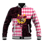 Personalised Melbourne Cup Australia Baseball Jacket Diamond Horse Racing Silks Inspired Pink