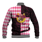 Personalised Melbourne Cup Australia Baseball Jacket Diamond Horse Racing Silks Inspired Pink