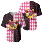 Personalised Melbourne Cup Australia Baseball Jersey Diamond Horse Racing Silks Inspired Pink