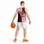 Personalised Melbourne Cup Australia Basketball Jersey Diamond Horse Racing Silks Inspired Pink