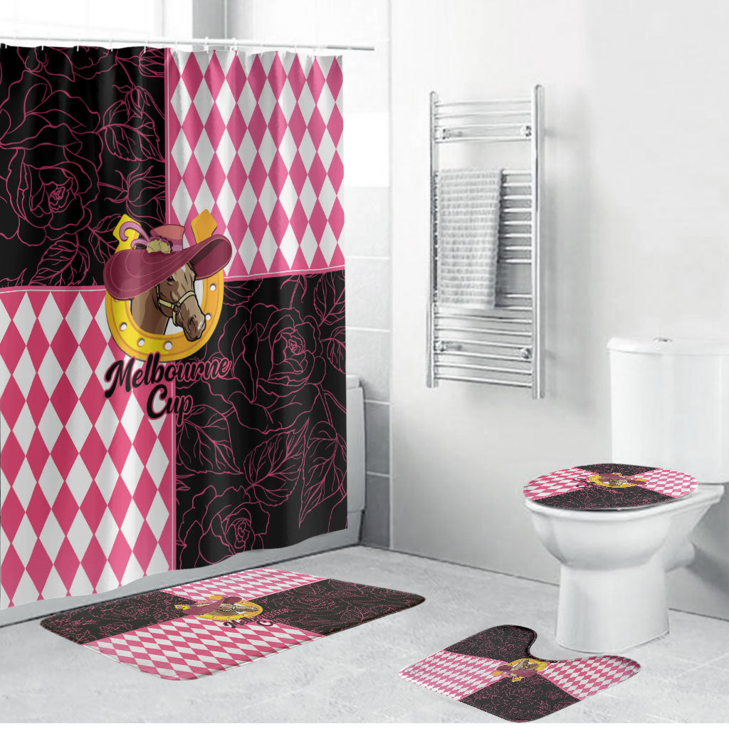 Melbourne Cup Australia Bathroom Set Diamond Horse Racing Silks Inspired Pink