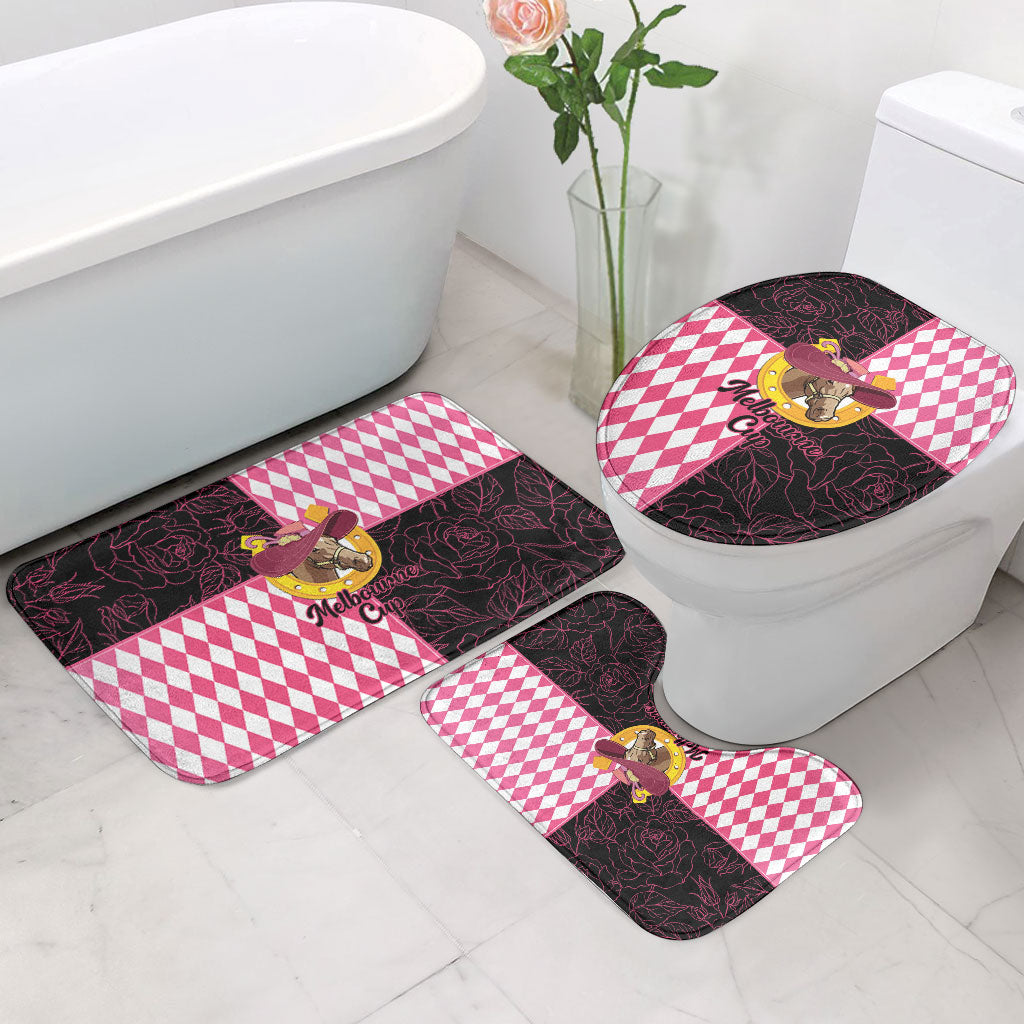 Melbourne Cup Australia Bathroom Set Diamond Horse Racing Silks Inspired Pink