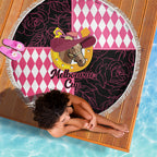 Melbourne Cup Australia Beach Blanket Diamond Horse Racing Silks Inspired Pink