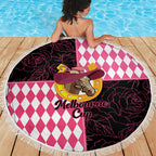 Melbourne Cup Australia Beach Blanket Diamond Horse Racing Silks Inspired Pink