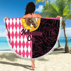 Melbourne Cup Australia Beach Blanket Diamond Horse Racing Silks Inspired Pink