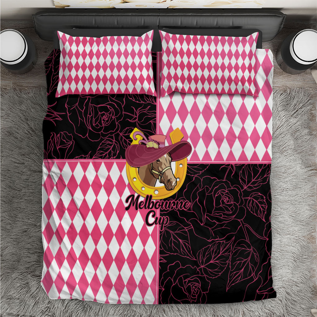 Melbourne Cup Australia Bedding Set Diamond Horse Racing Silks Inspired Pink