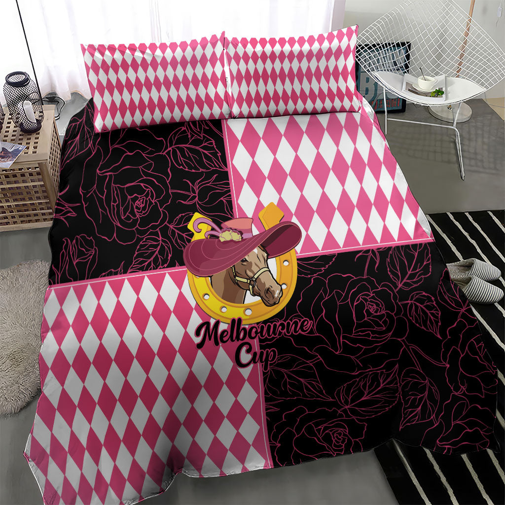 Melbourne Cup Australia Bedding Set Diamond Horse Racing Silks Inspired Pink