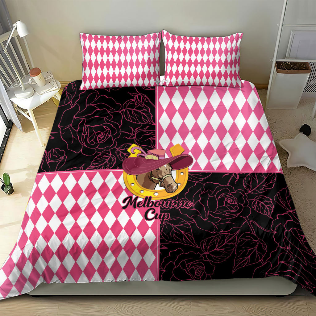 Melbourne Cup Australia Bedding Set Diamond Horse Racing Silks Inspired Pink