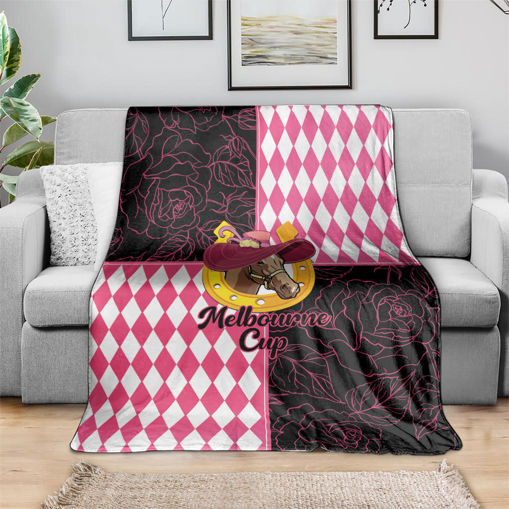 Melbourne Cup Australia Blanket Diamond Horse Racing Silks Inspired Pink