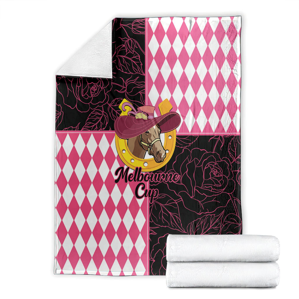 Melbourne Cup Australia Blanket Diamond Horse Racing Silks Inspired Pink