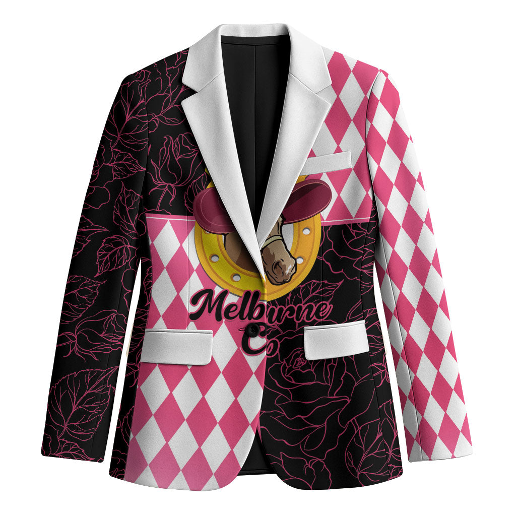 Personalised Melbourne Cup Australia Blazer Diamond Horse Racing Silks Inspired Pink