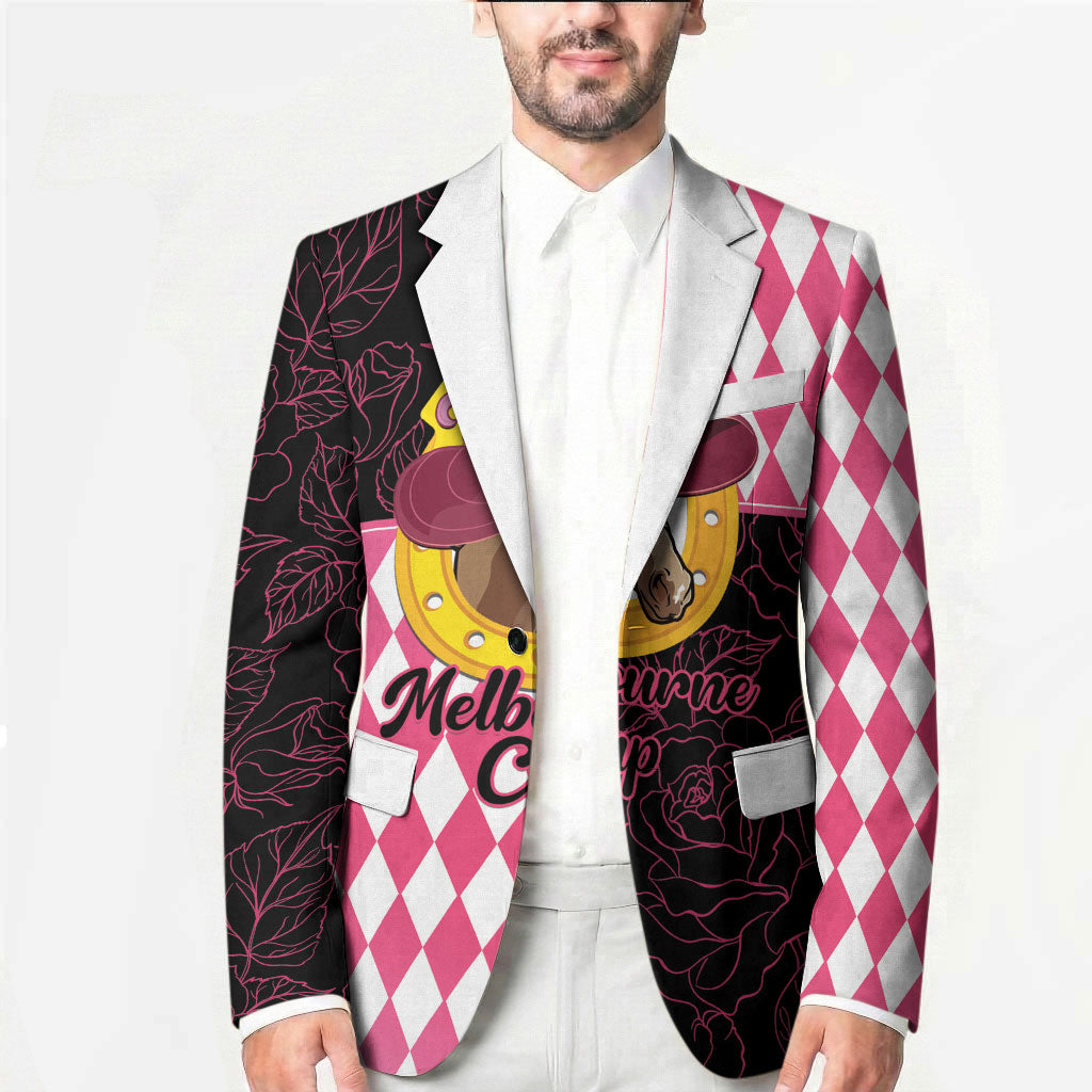 Personalised Melbourne Cup Australia Blazer Diamond Horse Racing Silks Inspired Pink