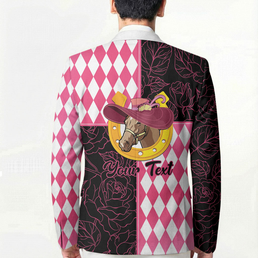Personalised Melbourne Cup Australia Blazer Diamond Horse Racing Silks Inspired Pink