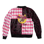 Personalised Melbourne Cup Australia Bomber Jacket Diamond Horse Racing Silks Inspired Pink