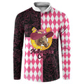 Personalised Melbourne Cup Australia Button Sweatshirt Diamond Horse Racing Silks Inspired Pink