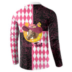 Personalised Melbourne Cup Australia Button Sweatshirt Diamond Horse Racing Silks Inspired Pink