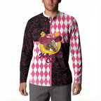 Personalised Melbourne Cup Australia Button Sweatshirt Diamond Horse Racing Silks Inspired Pink