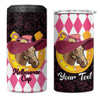 Personalised Melbourne Cup Australia 4 in 1 Can Cooler Tumbler Diamond Horse Racing Silks Inspired Pink