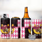 Personalised Melbourne Cup Australia 4 in 1 Can Cooler Tumbler Diamond Horse Racing Silks Inspired Pink