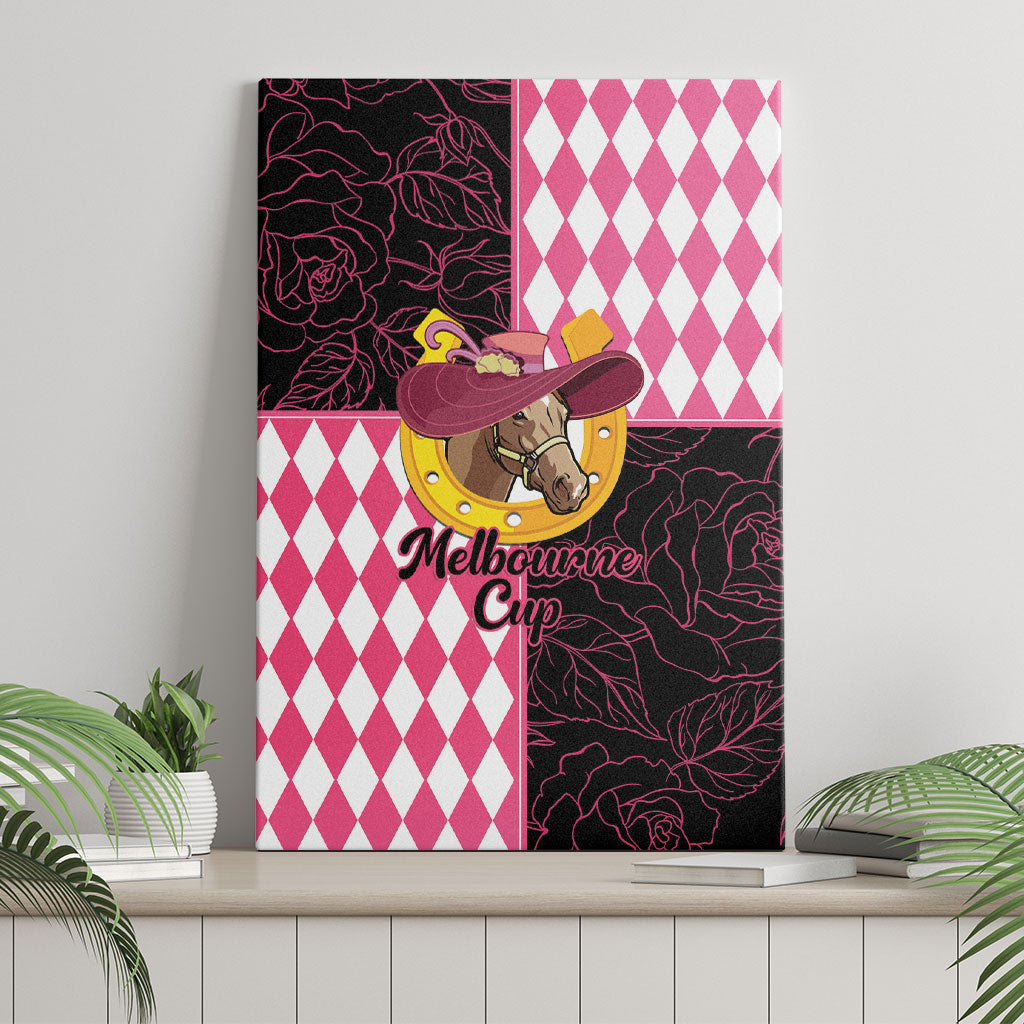 Melbourne Cup Australia Canvas Wall Art Diamond Horse Racing Silks Inspired Pink