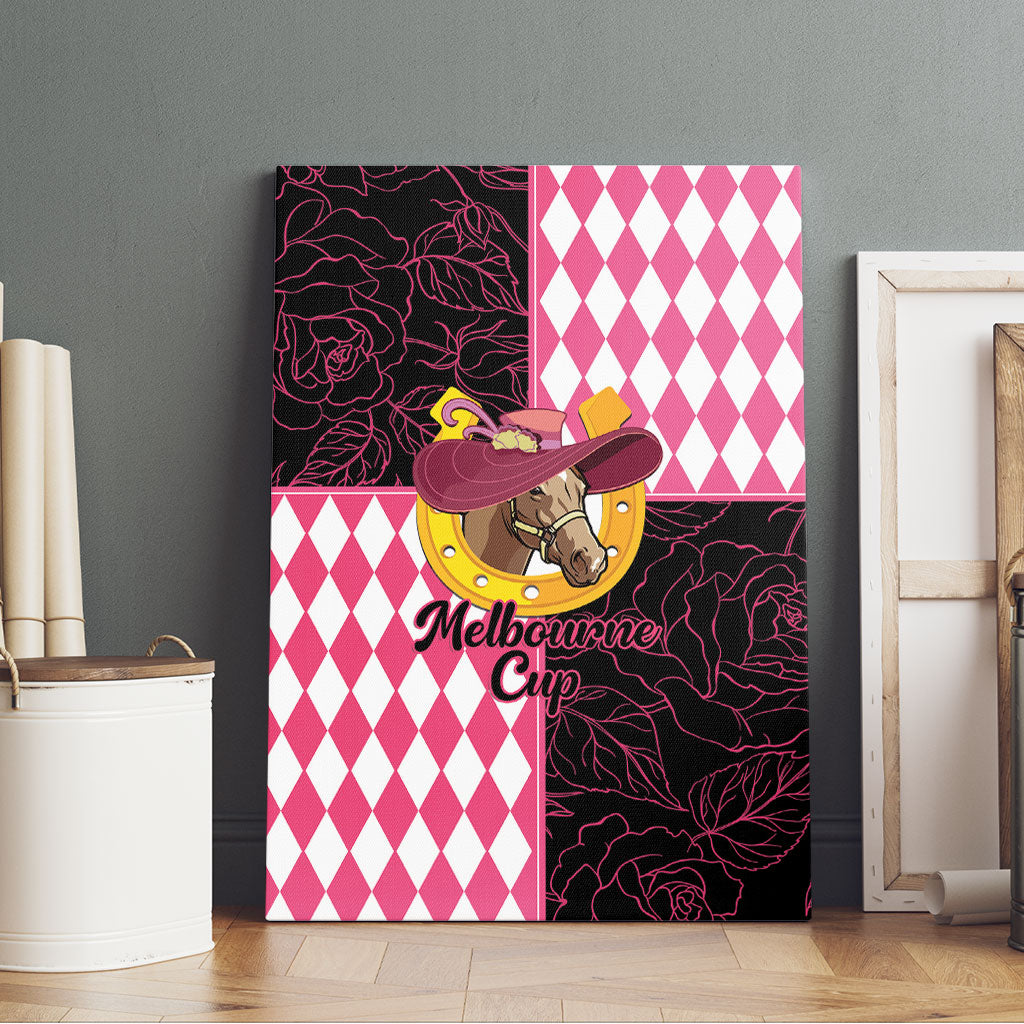 Melbourne Cup Australia Canvas Wall Art Diamond Horse Racing Silks Inspired Pink