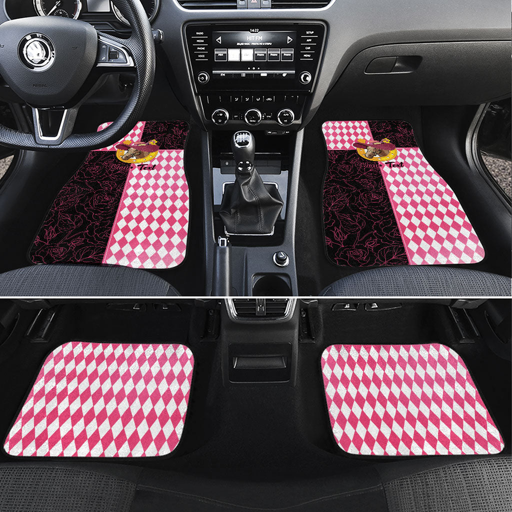 Personalised Melbourne Cup Australia Car Mats Diamond Horse Racing Silks Inspired Pink