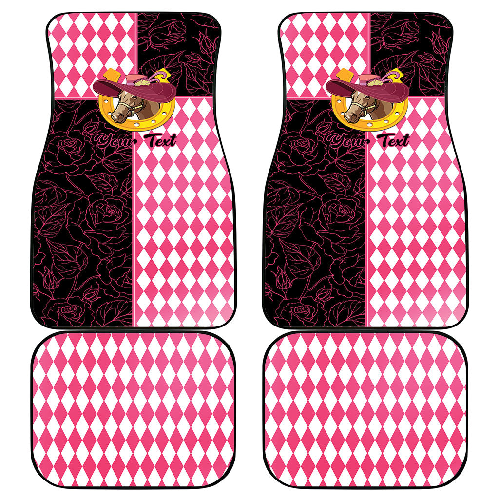 Personalised Melbourne Cup Australia Car Mats Diamond Horse Racing Silks Inspired Pink