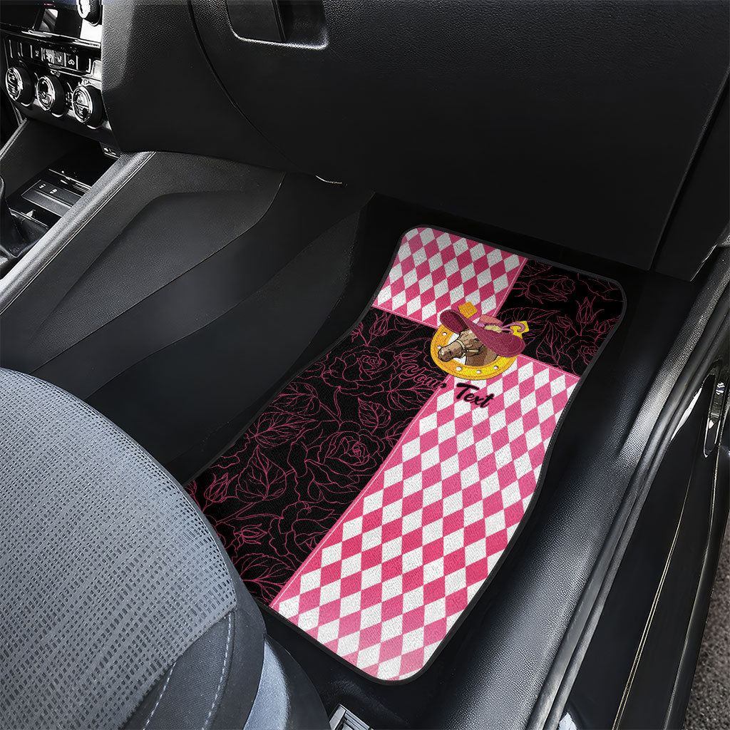 Personalised Melbourne Cup Australia Car Mats Diamond Horse Racing Silks Inspired Pink