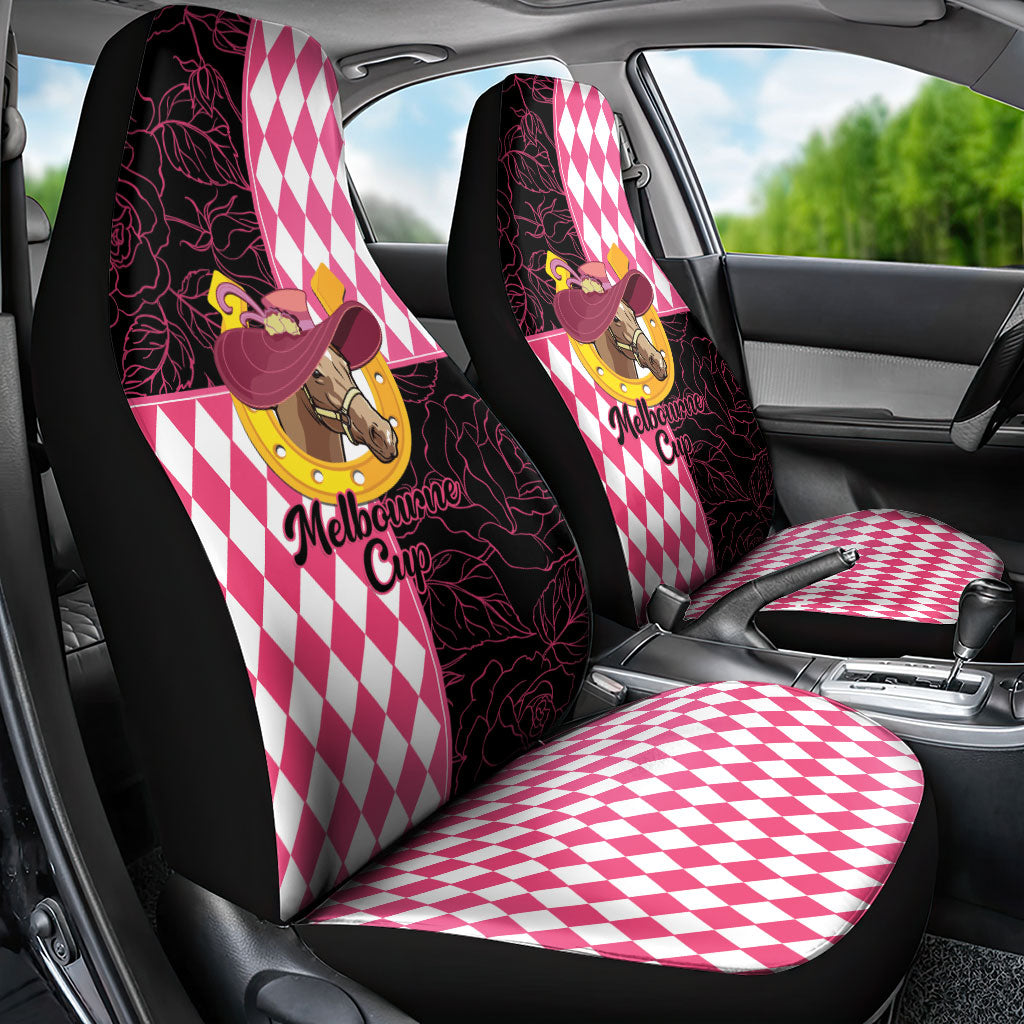 Melbourne Cup Australia Car Seat Cover Diamond Horse Racing Silks Inspired Pink