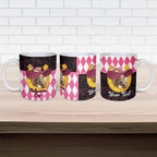 Personalised Melbourne Cup Australia Ceramic Mug Diamond Horse Racing Silks Inspired Pink