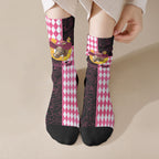 Personalised Melbourne Cup Australia Crew Socks Diamond Horse Racing Silks Inspired Pink