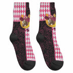 Personalised Melbourne Cup Australia Crew Socks Diamond Horse Racing Silks Inspired Pink