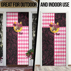 Personalised Melbourne Cup Australia Door Cover Diamond Horse Racing Silks Inspired Pink