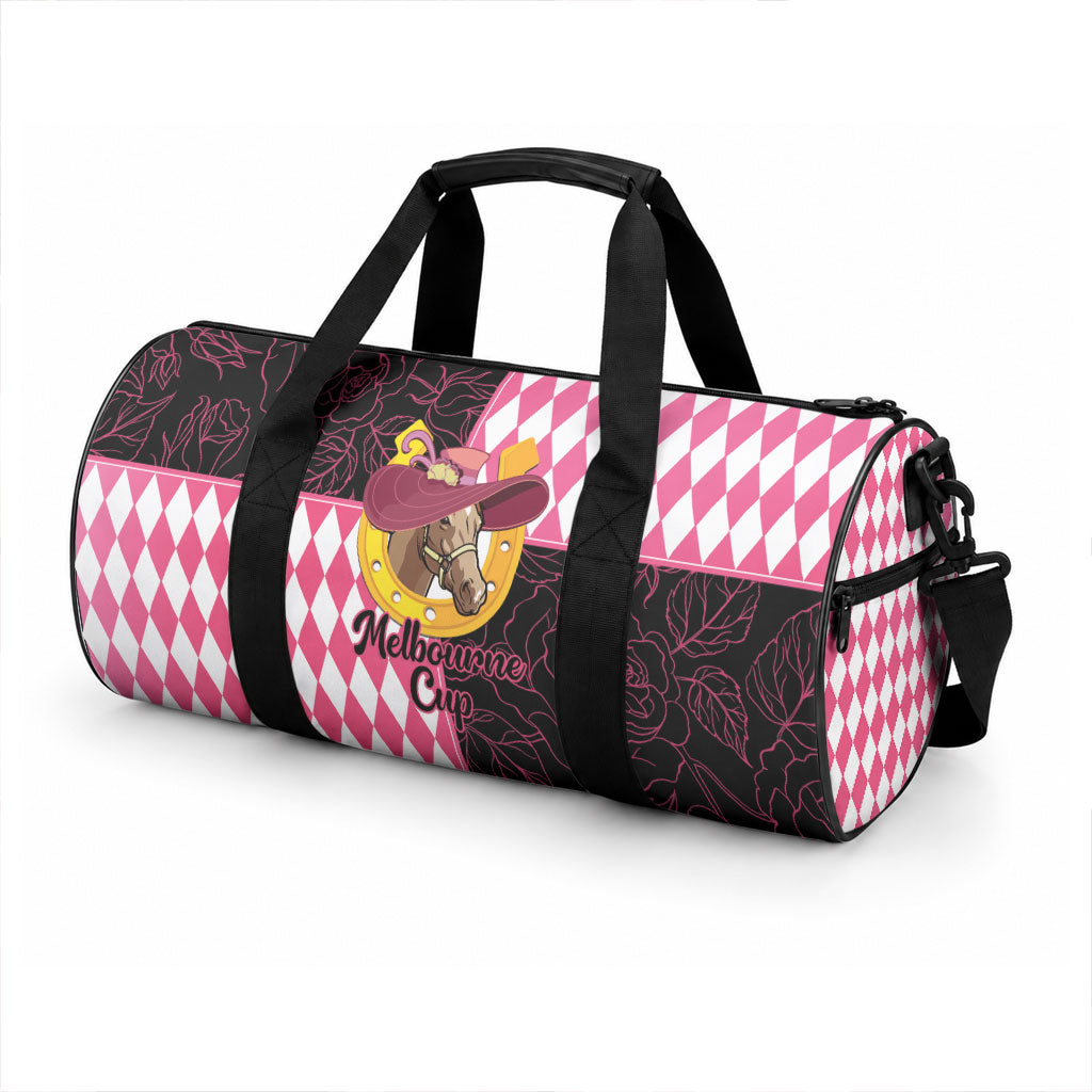 Melbourne Cup Australia Duffle Bag Diamond Horse Racing Silks Inspired Pink