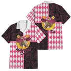 Personalised Melbourne Cup Australia Family Matching Mermaid Dress and Hawaiian Shirt Diamond Horse Racing Silks Inspired Pink