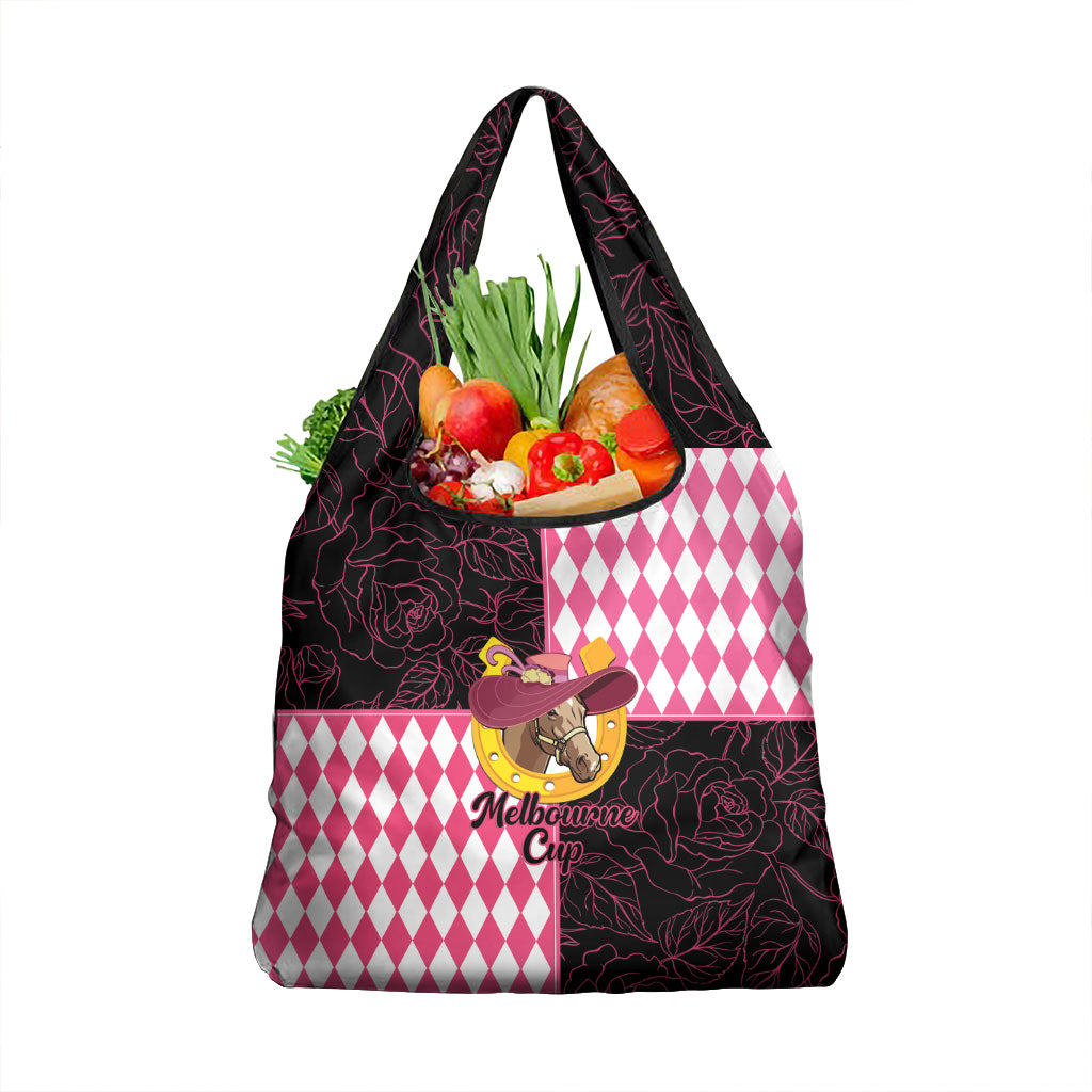 Melbourne Cup Australia Grocery Bag Diamond Horse Racing Silks Inspired Pink
