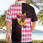 Personalised Melbourne Cup Australia Hawaiian Shirt Diamond Horse Racing Silks Inspired Pink