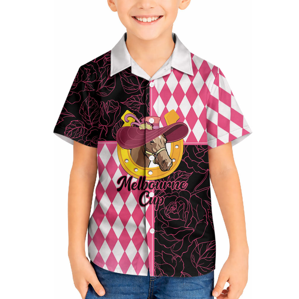 Personalised Melbourne Cup Australia Hawaiian Shirt Diamond Horse Racing Silks Inspired Pink