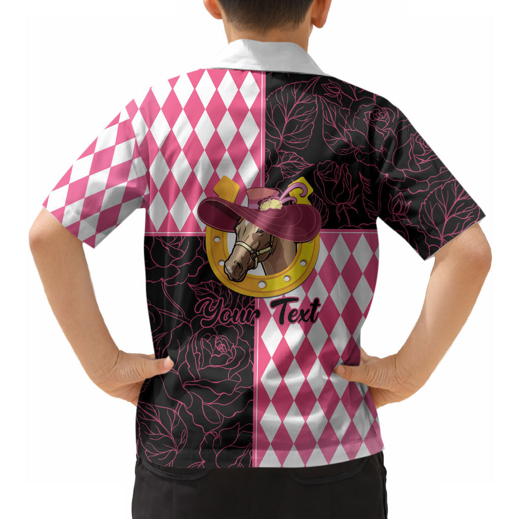 Personalised Melbourne Cup Australia Hawaiian Shirt Diamond Horse Racing Silks Inspired Pink