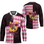 Personalised Melbourne Cup Australia Hockey Jersey Diamond Horse Racing Silks Inspired Pink