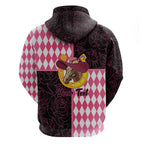 Personalised Melbourne Cup Australia Hoodie Diamond Horse Racing Silks Inspired Pink