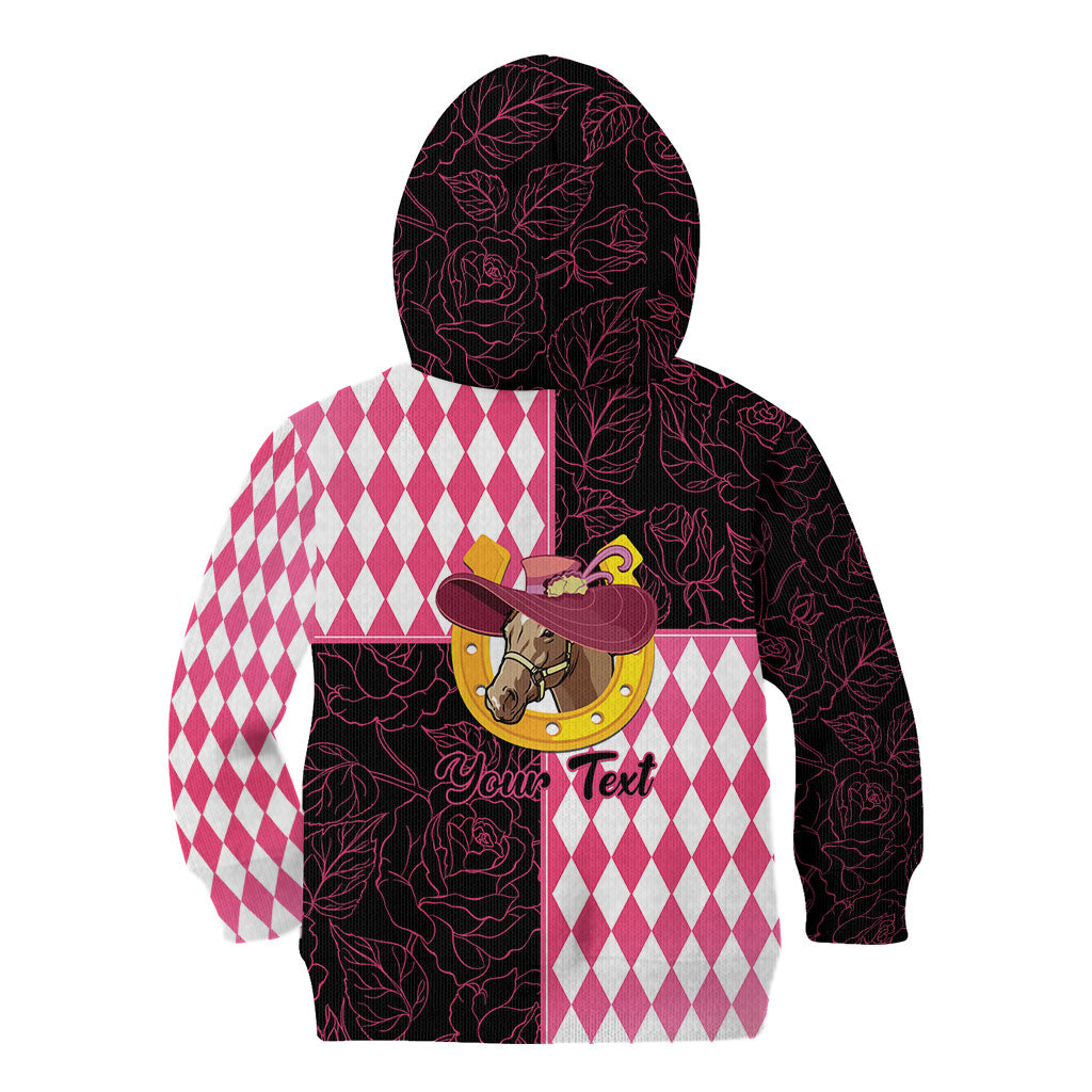Personalised Melbourne Cup Australia Kid Hoodie Diamond Horse Racing Silks Inspired Pink