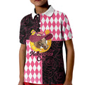 Personalised Melbourne Cup Australia Kid Polo Shirt Diamond Horse Racing Silks Inspired Pink