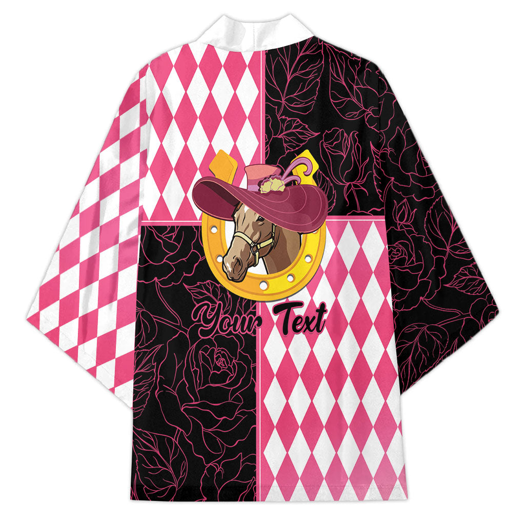 Personalised Melbourne Cup Australia Kimono Diamond Horse Racing Silks Inspired Pink